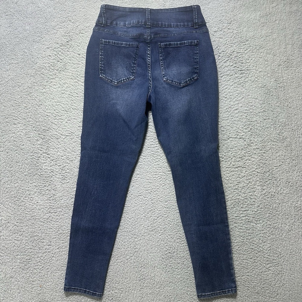 Royalty For Me Jeans Womens Size 10 Blue Denim Solid Mid Rise Distressed Mom Y2K - Picture 8 of 9